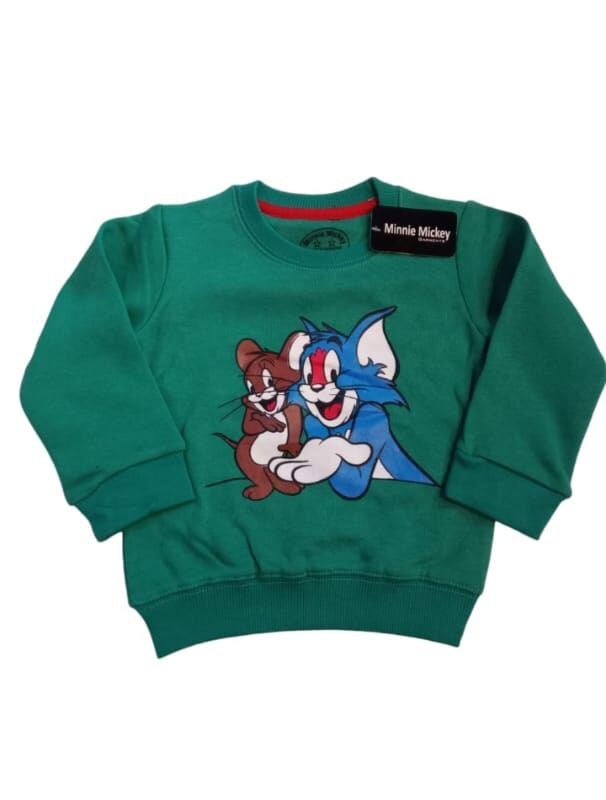 Tomm&jerry print green sweat shirt
